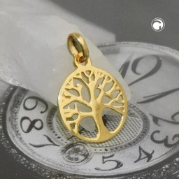 pendant tree of life polished 9k gold