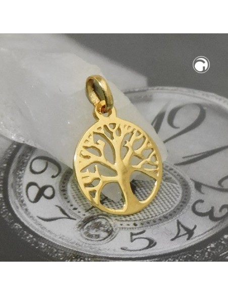 pendant tree of life polished 9k gold