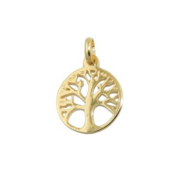 pendant tree of life polished 9k gold