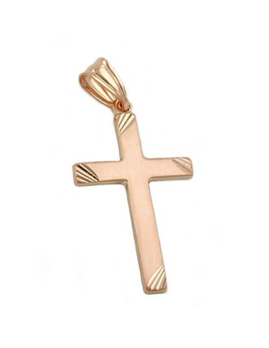 pendant cross matte finish 9k red gold