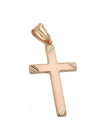 pendant cross matte finish 9k red gold