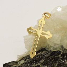 pendant cross polished 9k gold