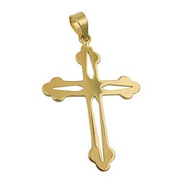 pendant cross polished 9k gold