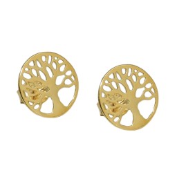 earrings studs tree of life 9k gold