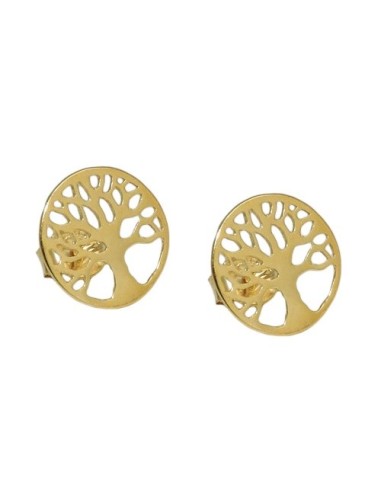 earrings studs tree of life 9k gold