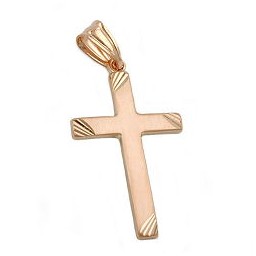 pendant cross matte finish 9k red gold