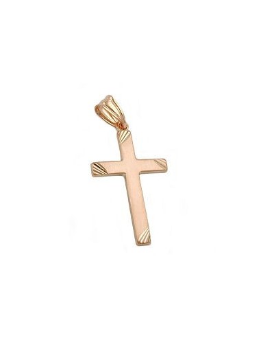 pendant cross matte finish 9k red gold