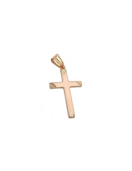 pendant cross matte finish 9k red gold