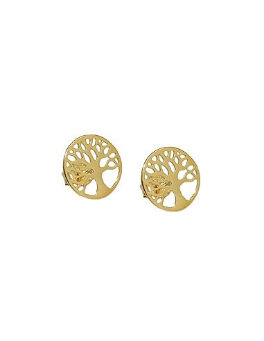 earrings studs tree of life 9k gold
