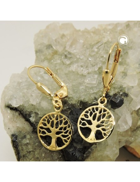 earrings tree of life 9k gold
