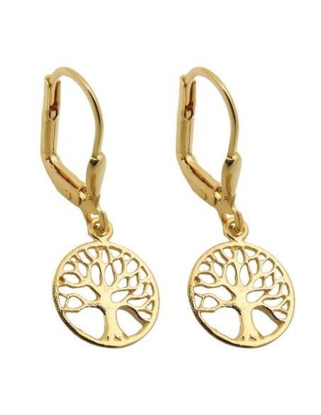 earrings tree of life 9k gold