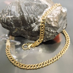 bracelet 19cm twin curb chain 14k gold