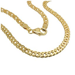 bracelet 19cm twin curb chain 14k gold