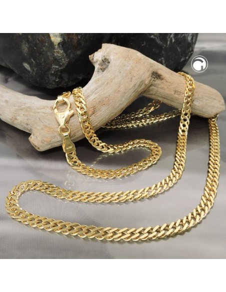 necklace 50cm twin curb chain 14k gold