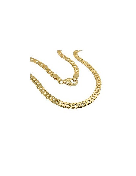 necklace 50cm twin curb chain 14k gold