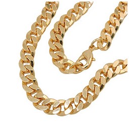 necklace 8mm flat curb chain diamond cut amd 50cm