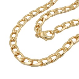 curb chain wide 50cm gold-plated