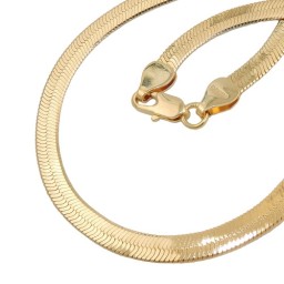 necklace snake chain flat gold-plated