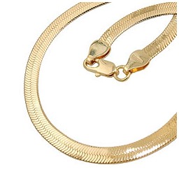 necklace snake chain flat gold-plated