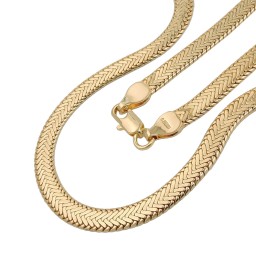 necklace snake chain flat gold-plated