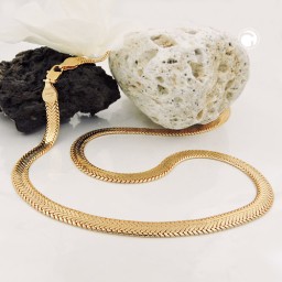 necklace snake chain flat gold-plated