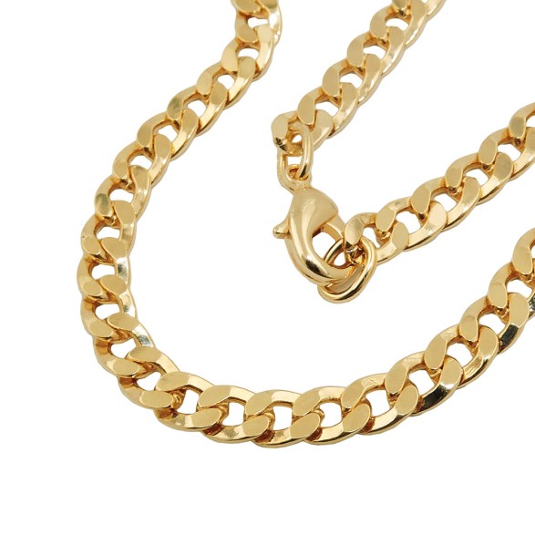 curb chain flat 50cm gold-plated