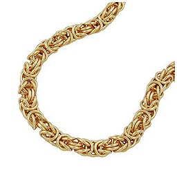 necklace 5mm byzantine chain round gold-plated amd 55cm