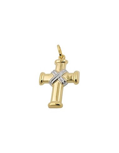 pendant cross rhodium-plated 9k gold