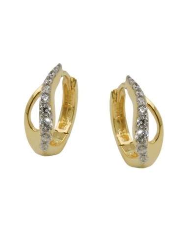 hoop earrings with zirconia 9k gold