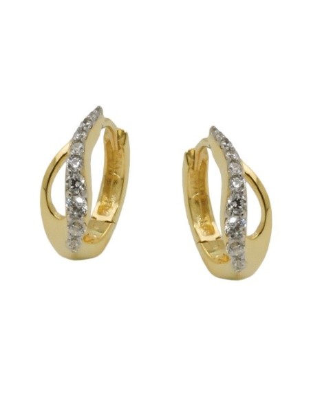 hoop earrings with zirconia 9k gold