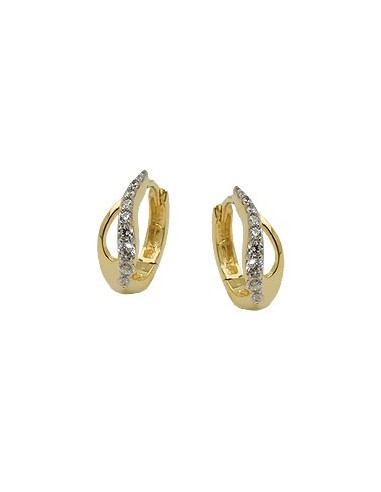 hoop earrings with zirconia 9k gold