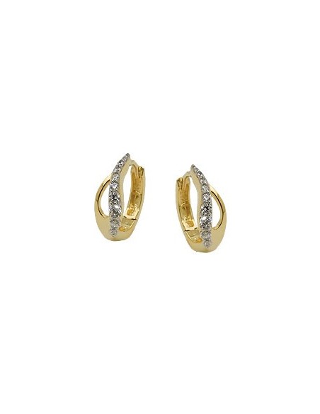 hoop earrings with zirconia 9k gold