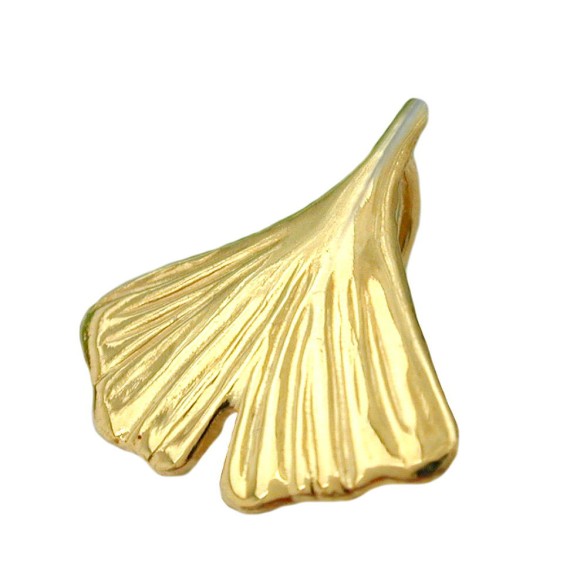 pendant ginkgo leaf 12mm 9k gold