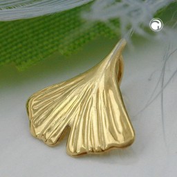 pendant ginkgo leaf 12mm 9k gold