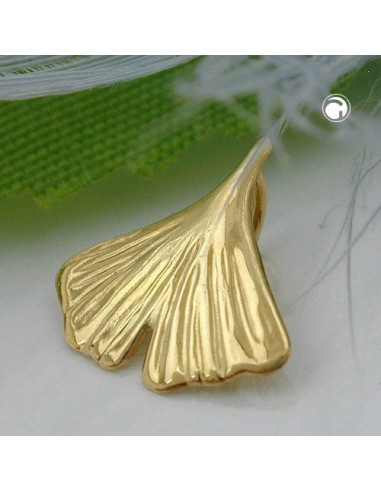 pendant ginkgo leaf 12mm 9k gold