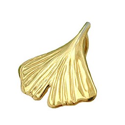 pendant ginkgo leaf 12mm 9k gold