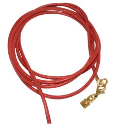 band leather red gold clasp 100cm