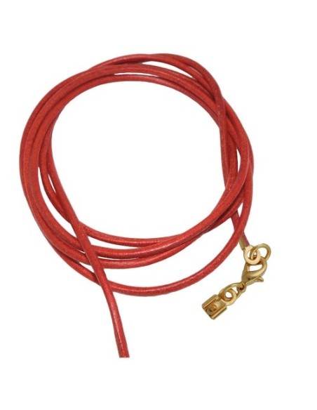 band leather red gold clasp 100cm