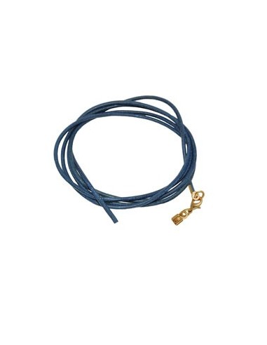 band leather blue gold clasp 100cm