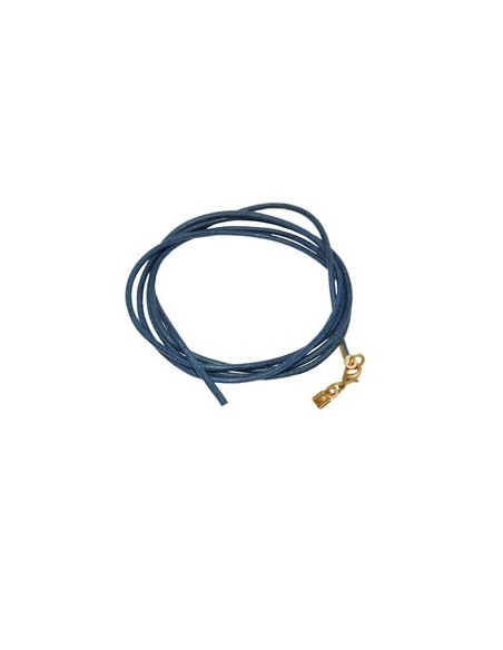 band leather blue gold clasp 100cm