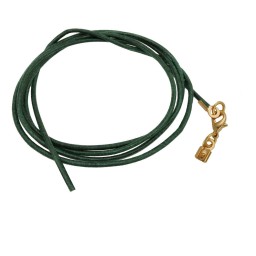 band leather green gold clasp 100cm