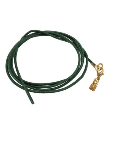 band leather green gold clasp 100cm