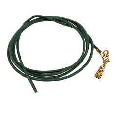 band leather green gold clasp 100cm