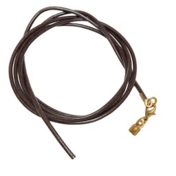 band leather brown gold clasp 100cm