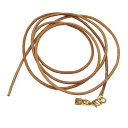 band leather natur gold clasp 100cm