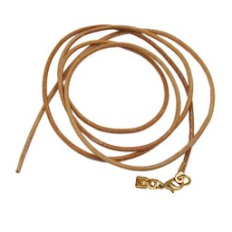 band leather natur gold clasp 100cm