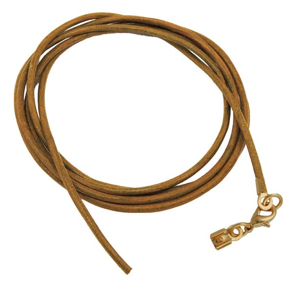 band leather oliv gold clasp 100cm