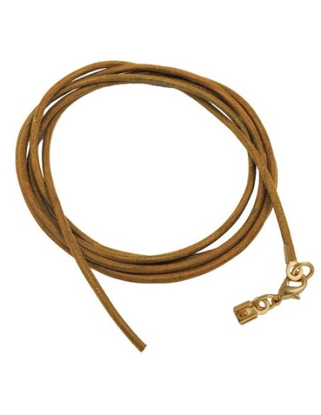 band leather oliv gold clasp 100cm
