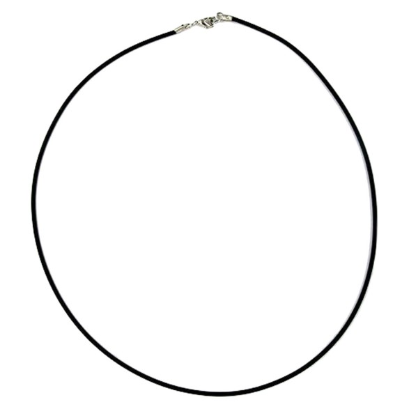 necklace 2mm rubber band silver clasp 50cm