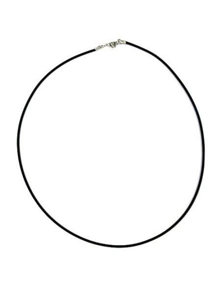 necklace 2mm rubber band silver clasp 50cm